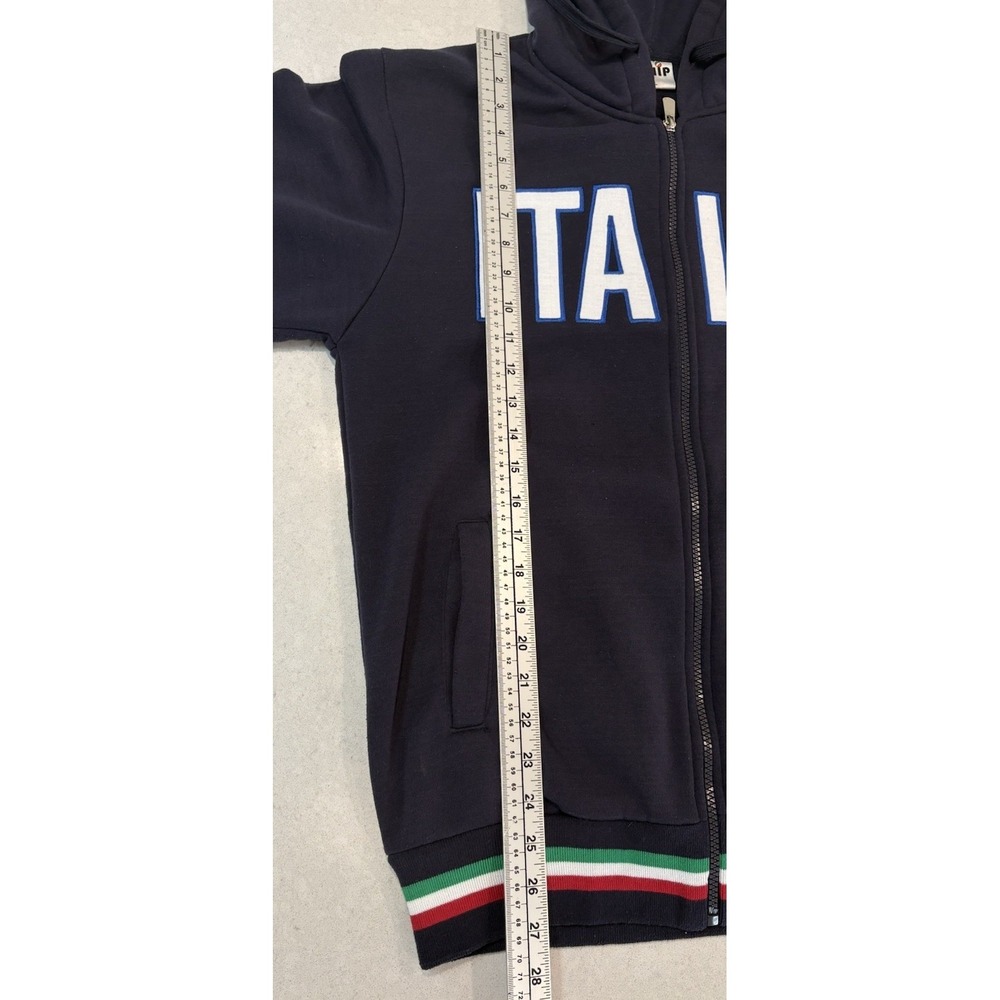 VTG Y2K CHIP Italia Full Zip Hoodie Navy Blue Fleece Italy Soccer Jacket Mens XL - Picture 10 of 12